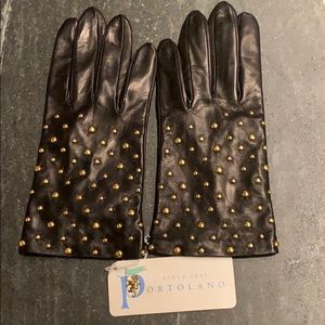 BRAND NEW w/Tags Portolano Studded Napa Gloves